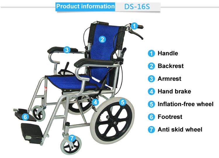 Wholesale Popular Hospital Furniture Steel Manual Foldable Wheelchair