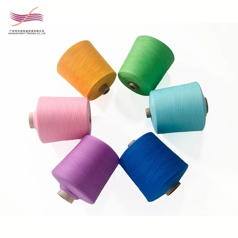 100% Polyester Spun Color Yarn Ne 20s/2 Knitting Yarn Recycled Dyed Yarn Sewing Threads