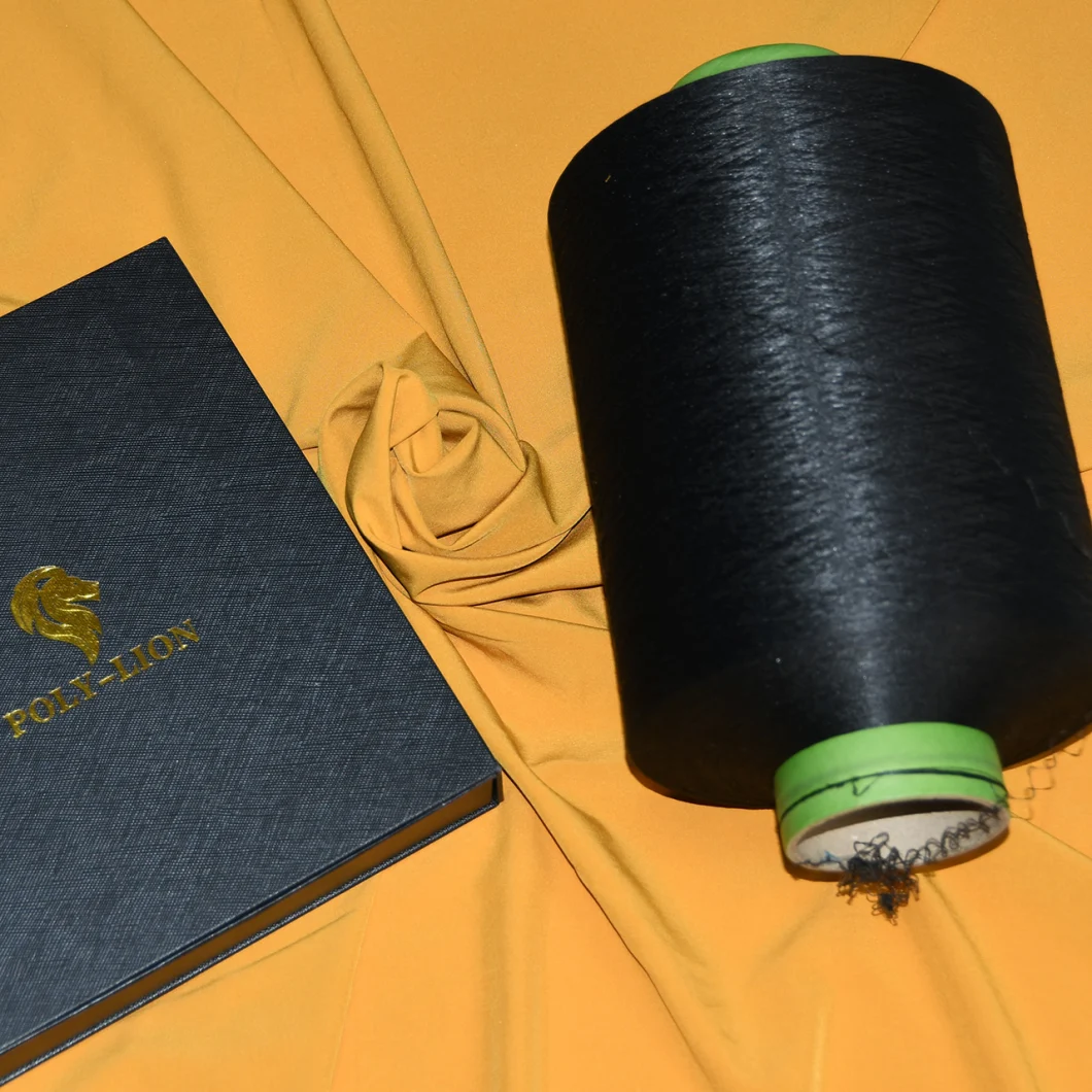 75/72+40 for Knitting Acy Spandex Covered Polyester Dope Dyed Black Yarn Wrap Yarn Knitting