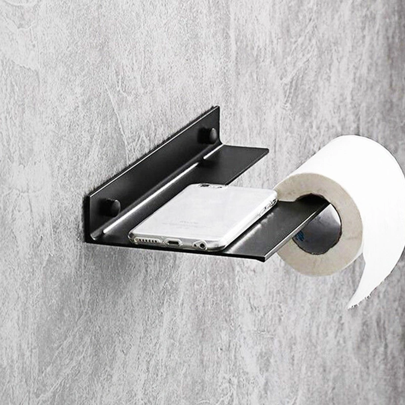 Custom Black Metal Tissue Roll Holder Toilet Bathroom Paper Dispenser