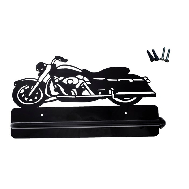 Custom Black Metal Tissue Roll Holder Toilet Bathroom Paper Dispenser