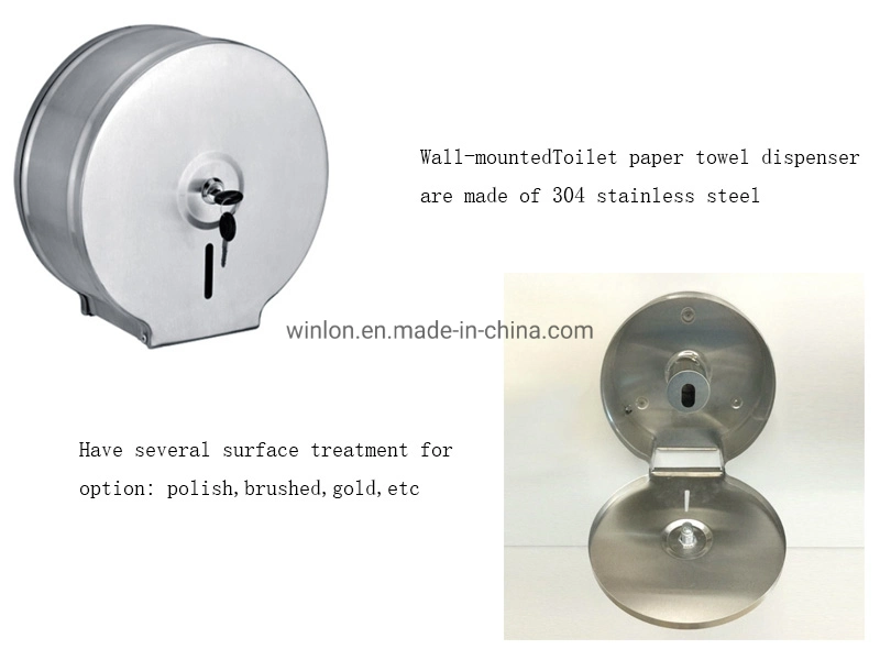 Bathroom Accessories Wall Mounted 304 Stainless Steel Toilet Paper Towel Roll Dispenser for Hotel