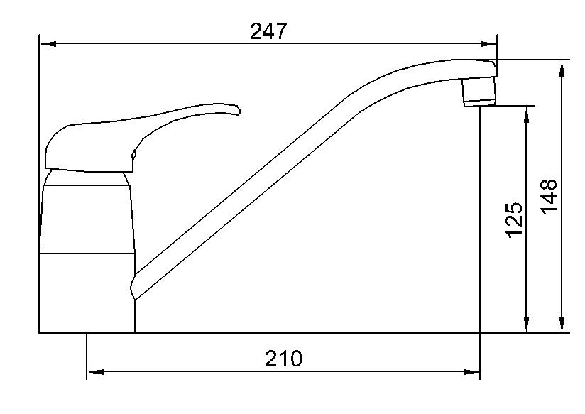 Single Handle Brass Single Hole Chromed Kitchen Sink Mixer Faucet