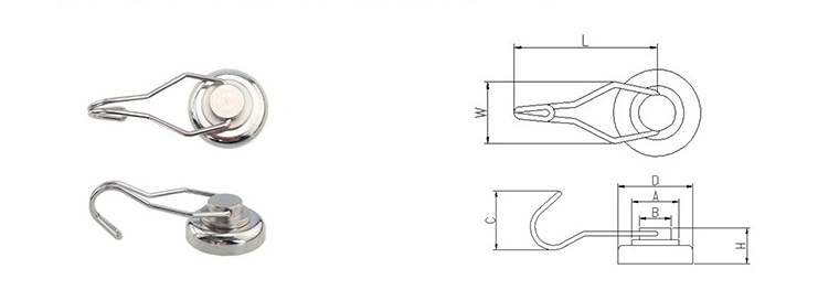 Heavy Duty Neodymium Swivel Hook Magnet Rare Earth Permanent Magnetic Hook Swivel Hook