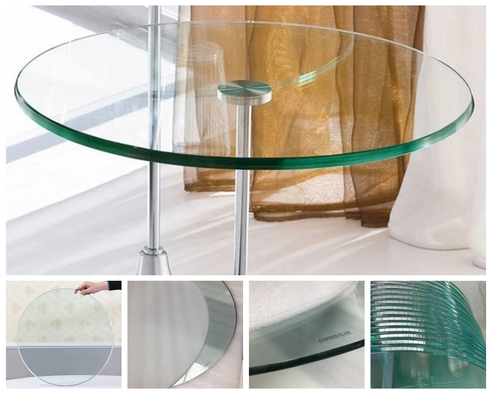 Clear Tempered Round Glass Table Tops for Dining Tables, Glass Table Cover/Protector/Replacement