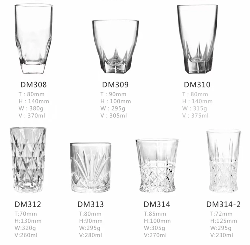 High Quality 300ml Glass Tumbler Transparent Juice Glass Pressed Drinking Glass Cup