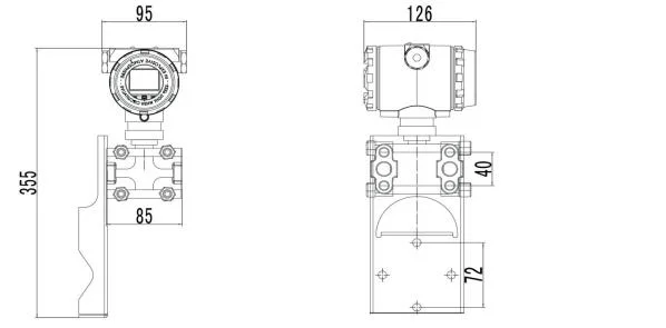 Double Flange Smart Differential Pressure/Liquid Level Transmitter for Corrosive Media