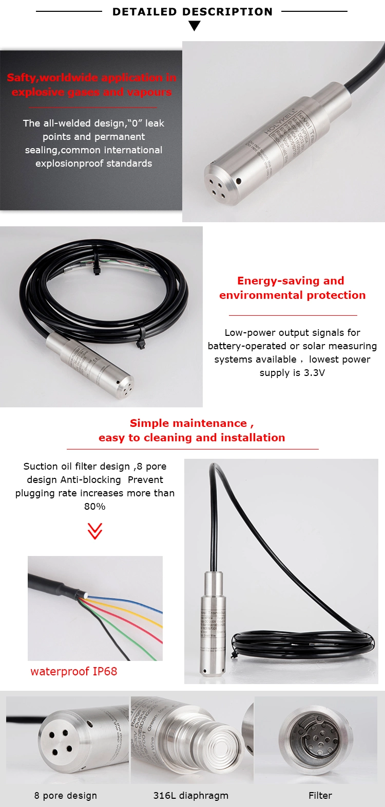 European Ce Standard Analog Water Level Sensor