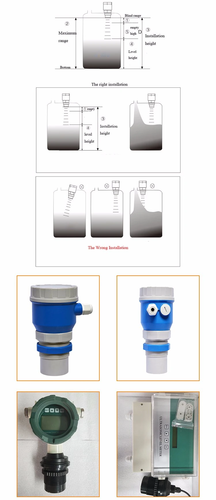 Non Contact Ultrasonic Water and Fuel Level Sensor