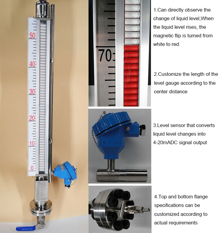 Vacorda Ndustrial Fuel Magnetic Level Meter Liquid Level Gauge