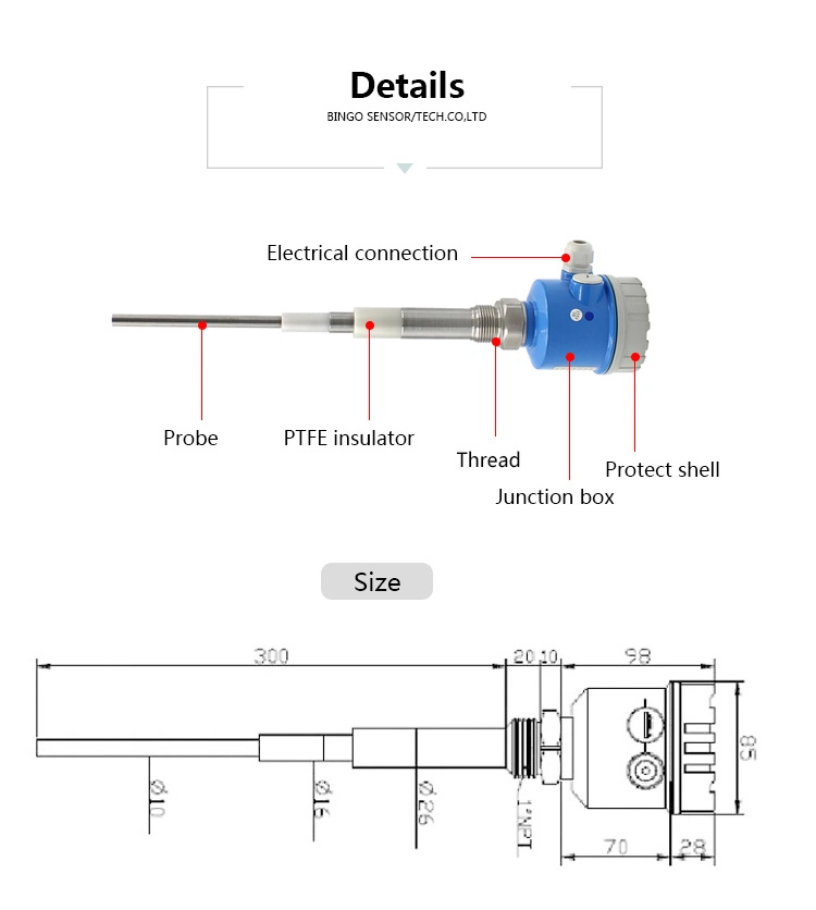 Anti-Corrosion Intelligent RF Admittance Level Meter RF Capacitance Liquid Level Meter Liquid Level Switch