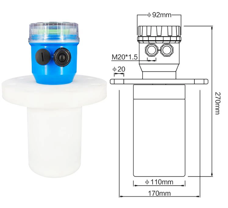 Hju605 Non Contact Ultrasonic Water Tank Level Sensor with Transmitter