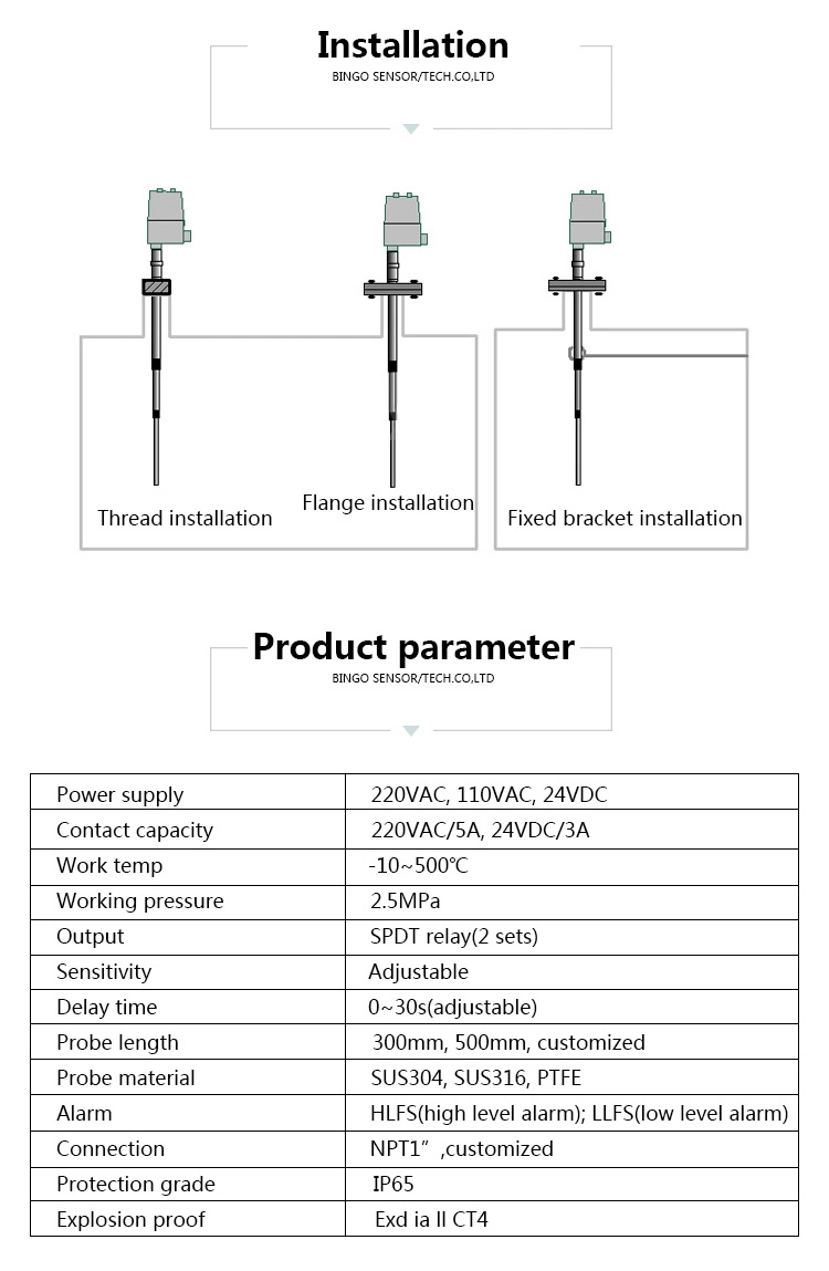 Anti-Corrosion Intelligent RF Admittance Level Meter RF Capacitance Liquid Level Meter Liquid Level Switch