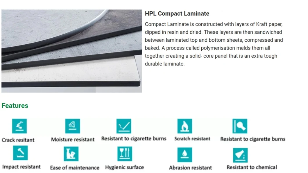 0.5mm-1mm HPL Fireproof Laminate Fire-Proof Plate