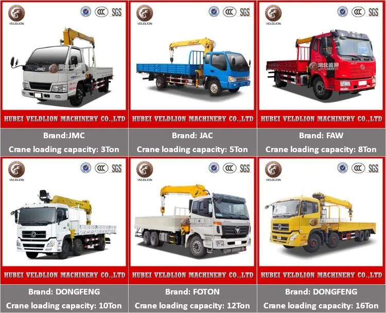 Dongfeng Crane Boom Hydraulic Lorry 10 Ton Knuckle Telescopic Boom Truck Mounted Crane for Sale