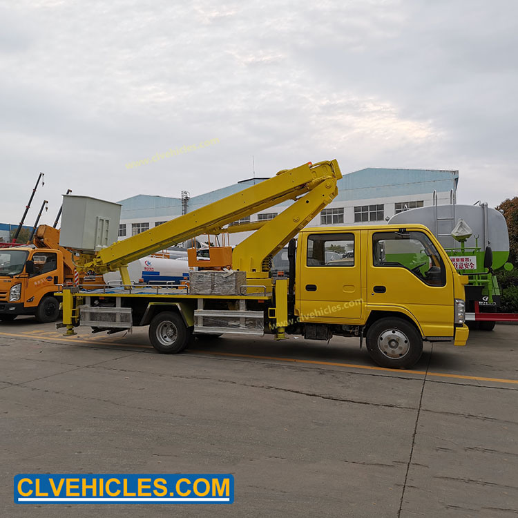 Isuzu Telescopic Boom Cherry Picker Truck 35kv Insulation Aerial Bucket Manlift Truck