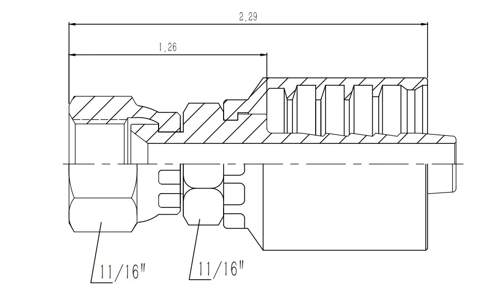 Two Piece Type Hydraulic Hose Fitting/Hose End Fitting/Hydraulic Fitting