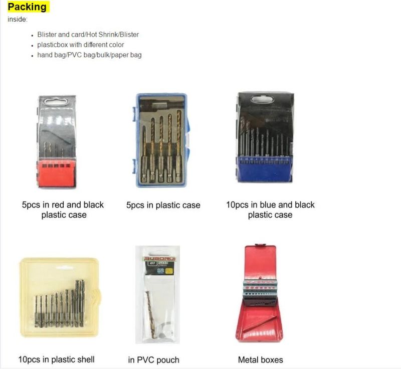 2021 HSS Drill Bits Customized Factory Taper Point for Wood Drill Bit