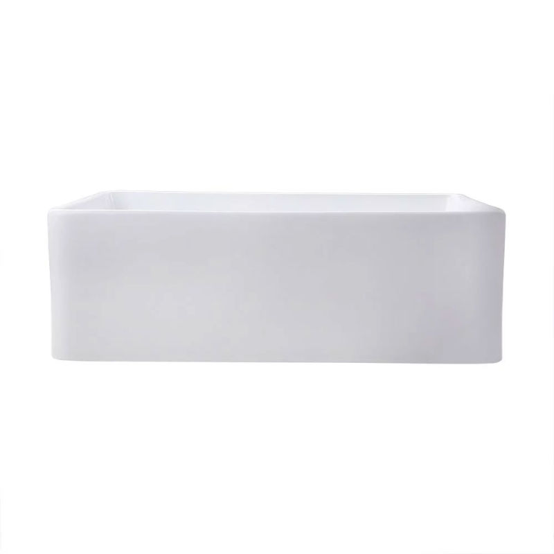 Aquacubic Popular White Porcelain Kitchen Sink Double Bowl