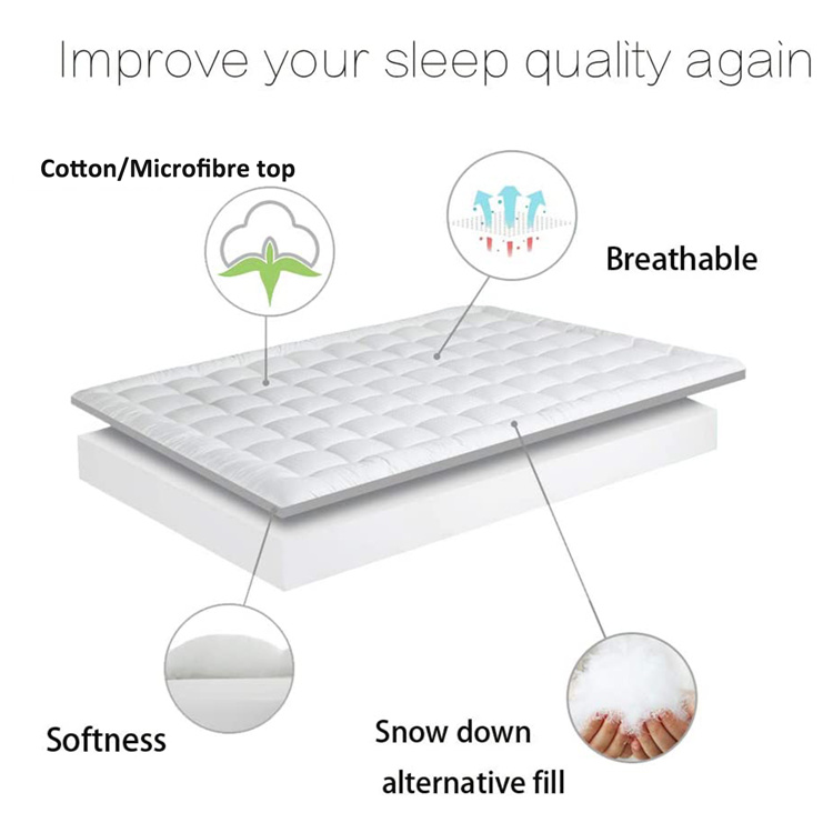 Full Size Mattress Topper Microfiber Mattress Topper Double Mattress Topper