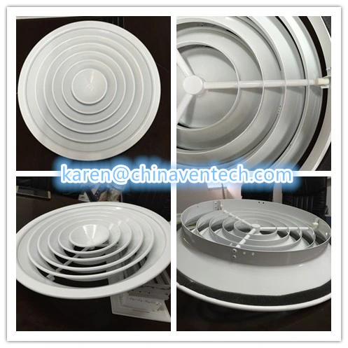HVAC System Air Directional Diffuser Aluminium Vent Cover Round Ceiling  Diffuser AC Vent Covers