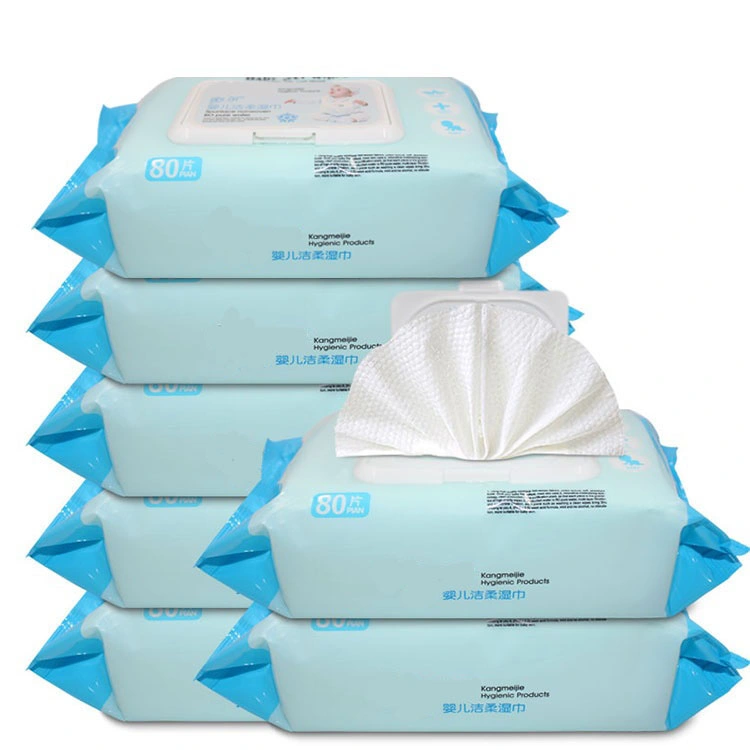 80pieces Biodegradable Wipe Nonwoven Wet Wipes Baby Skin Cleaning Wipes