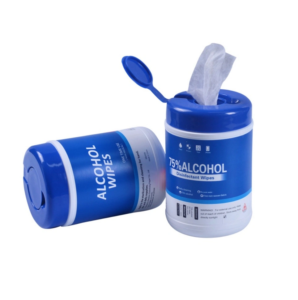 Canister Disinfecting Wipe with Ndc 75% Alcohol Sterilized Wet Tissue Surface Anti Disinfectant Wipes in Plastic Tub