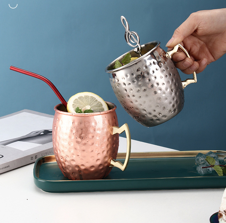 Stainless Steel Moscow Mule Mug Copper Cocktail Cups Beer Mug