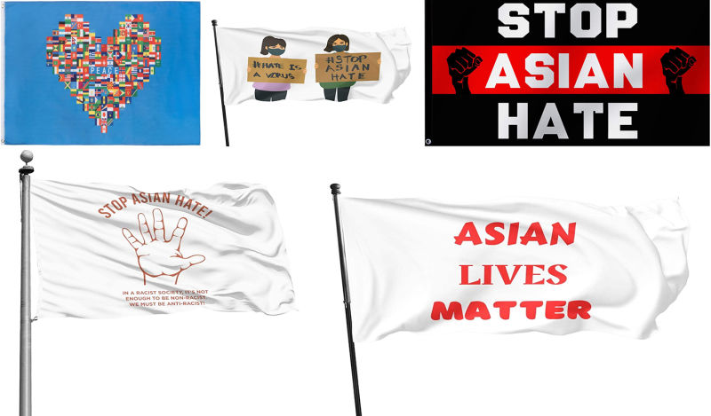 Stop Asian Hate Asian Lives Matter Flags Custom Wholesale