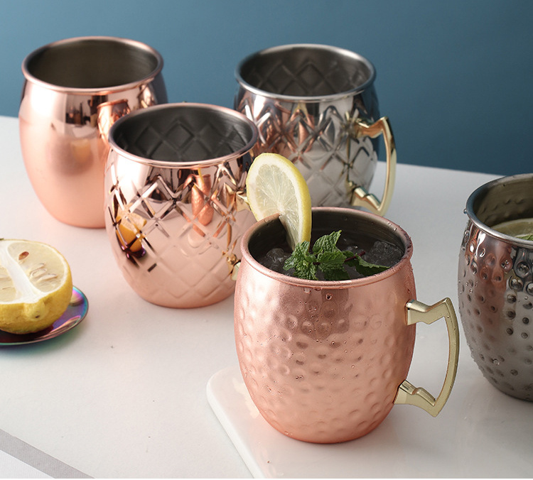 Stainless Steel Moscow Mule Mug Copper Cocktail Cups Beer Mug