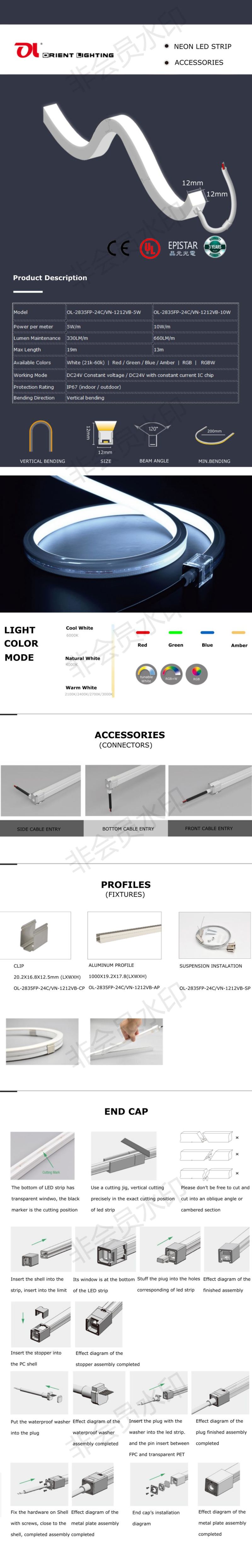 Silicone LED Neon Front View Ribbon Lighting Decoration Light