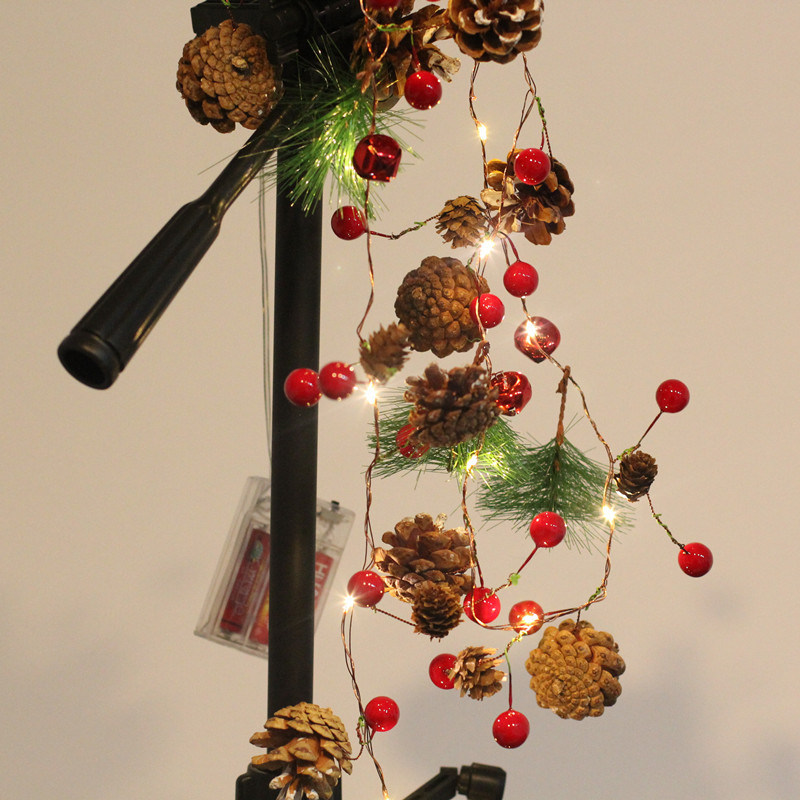 New LED Christmas Lights, Pine Needles, Pine Cones, Copper Wire Lights, Ins Room Decoration, Holiday Lights, Christmas Lights