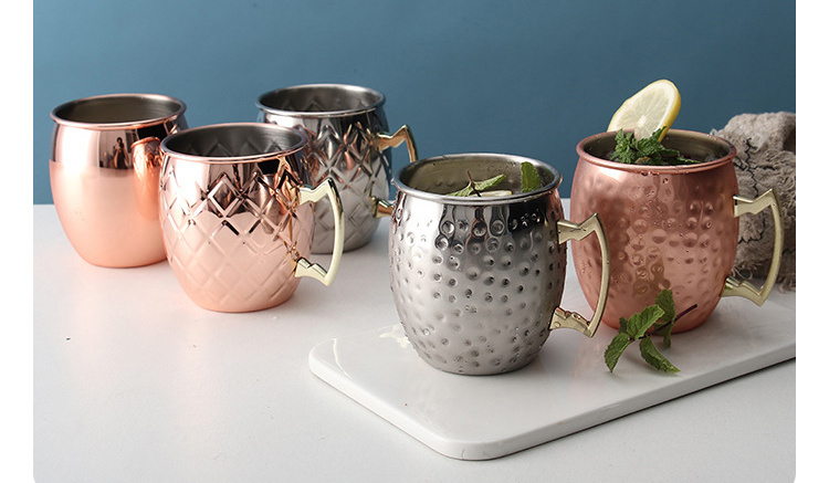 Stainless Steel Moscow Mule Mug Copper Cocktail Cups Beer Mug