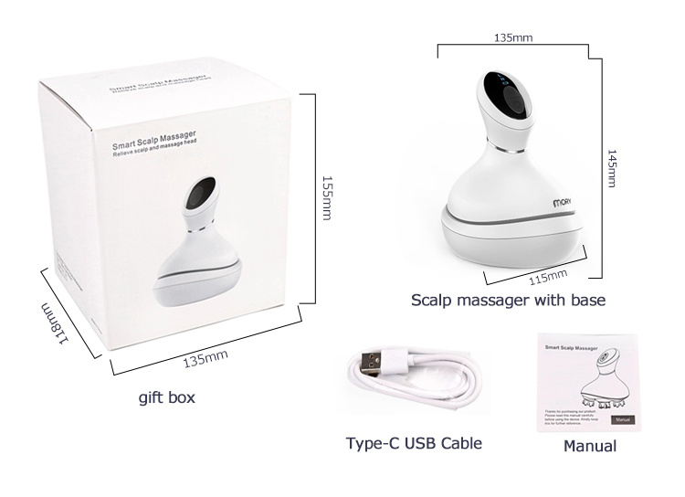 Mory Massage Device Full Body Massager Machine Rotating Vibrating Electric Silicon Head Scalp Massager