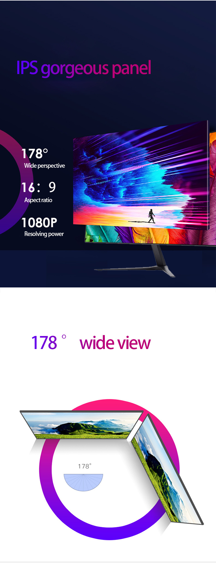 Desktop 2560*1440 Over Drive PC Monitor Gaming 27 Inch Hdr 2K 75Hz Game Monitor