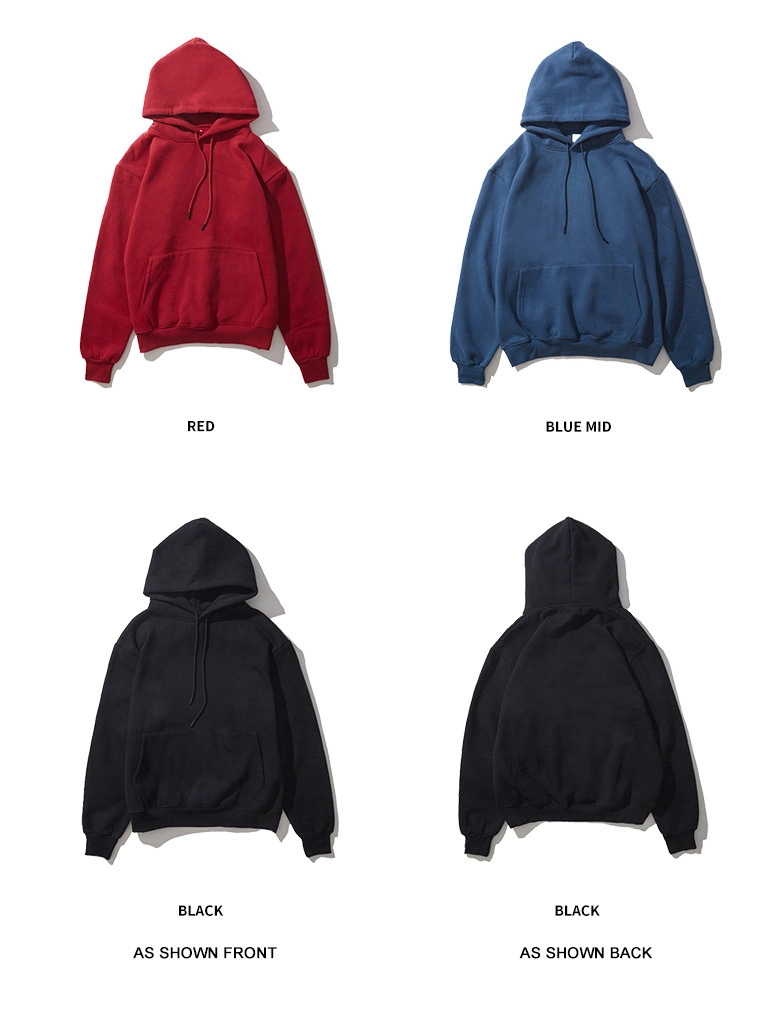 High Quality Winter Autumn Plain Thick Warm Custom Logo Oversized Pullover Hoodies for Men