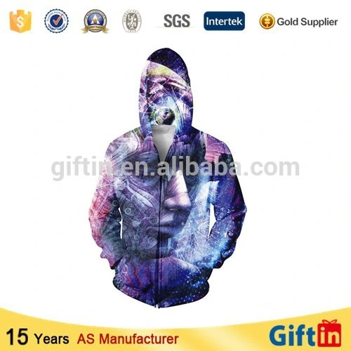 Wholesale Full Face Zip Ninja Custom Print Hoodie