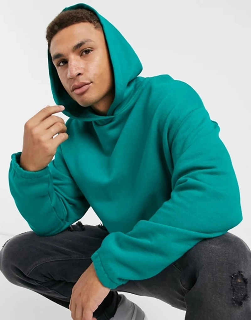 2020 OEM Fashion Clothing Plain Green Cotton Winter Wholesale Pullover Oversized Custom Hoodies Men