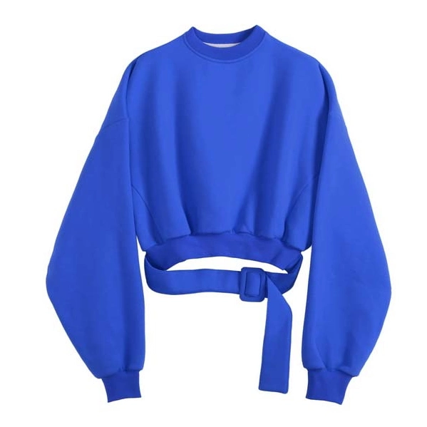 Wholesale Autumn Oversized Long Sleeve Drop Shoulder Pullover Casual Sweatshirt Women Crop Top Hoodie