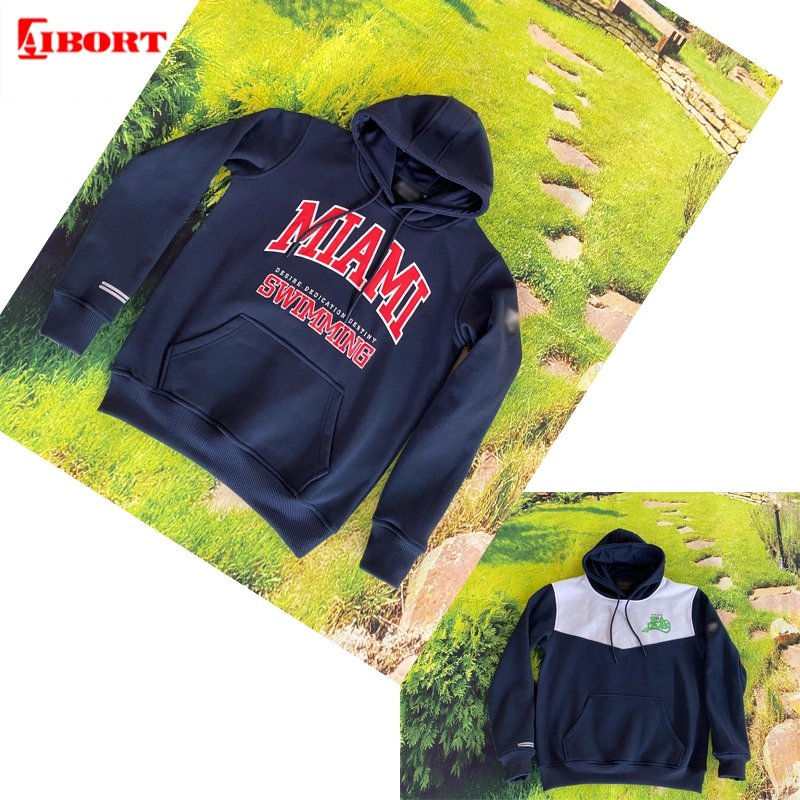 Aibort Custom Unisex Cut Sew Pullover Hoodies with Embroidery Logo