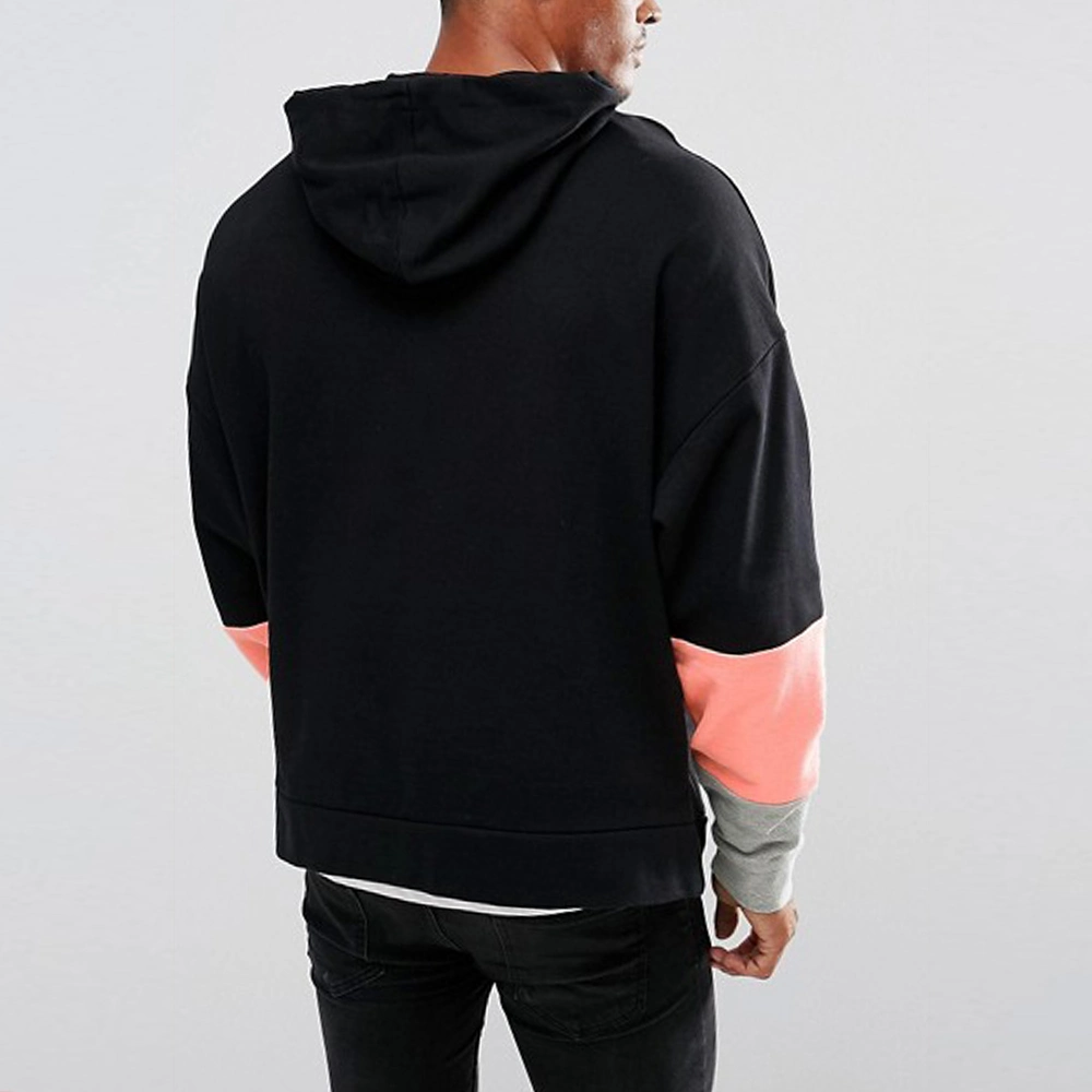 Drop Contrast Sleeves Men Oversized Hoodie