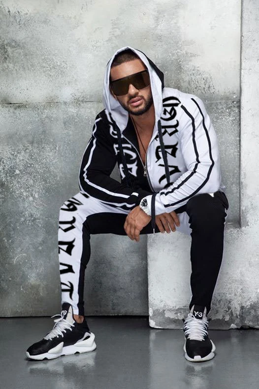 Men's Trend Spring Autumn Hip Hop Printed Tracksuit Hoody Set