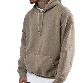 Custom Streetwear Brand Fashion Men Oversized Hoodies Sweatshirts Blank Surface Stone Wash Hoodies