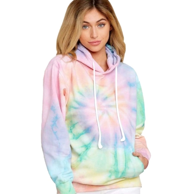 New Autumn/Winter Women's Hoodie Tie-Dye Hoodie Sport Blouse