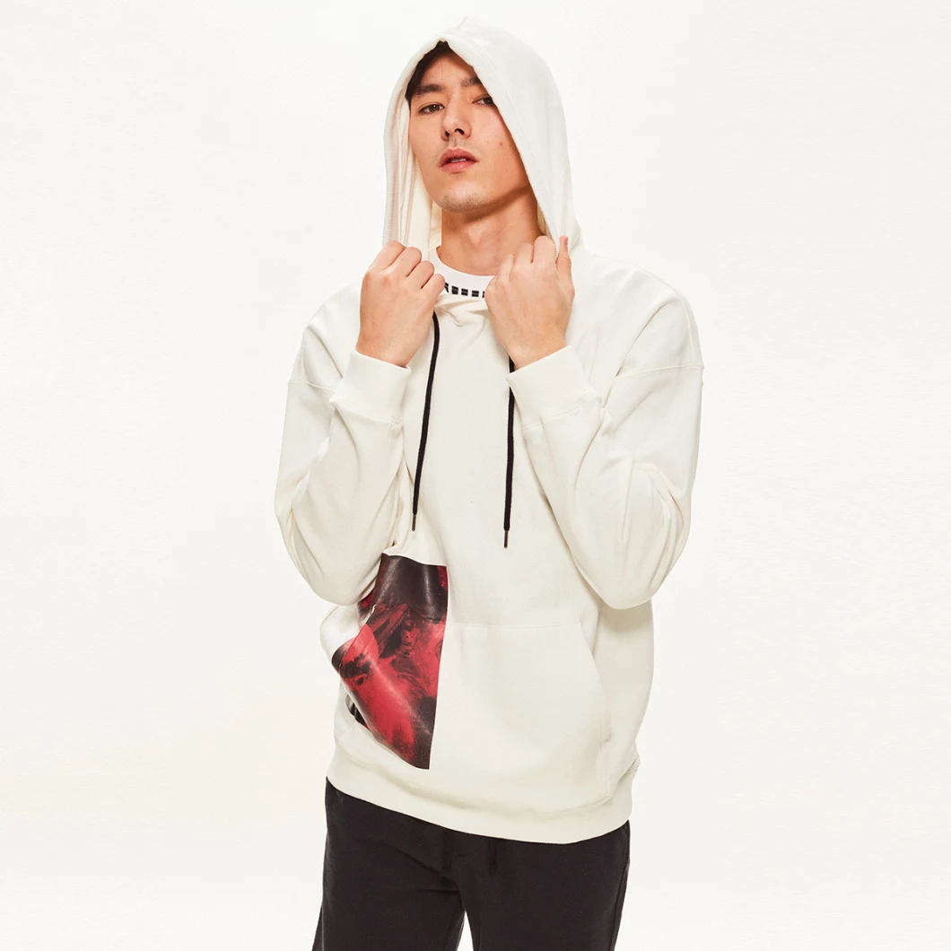 Men's Personality Planet Print Design Hoodie Raglan Long Sleeve Hoodie