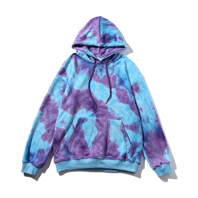 Custom Logo Hooded Tie Dye Hoodies Men Oversize Sweatshirts Unisex Streetwear Baggy Hiphop Men Hoodies Sweatshirts