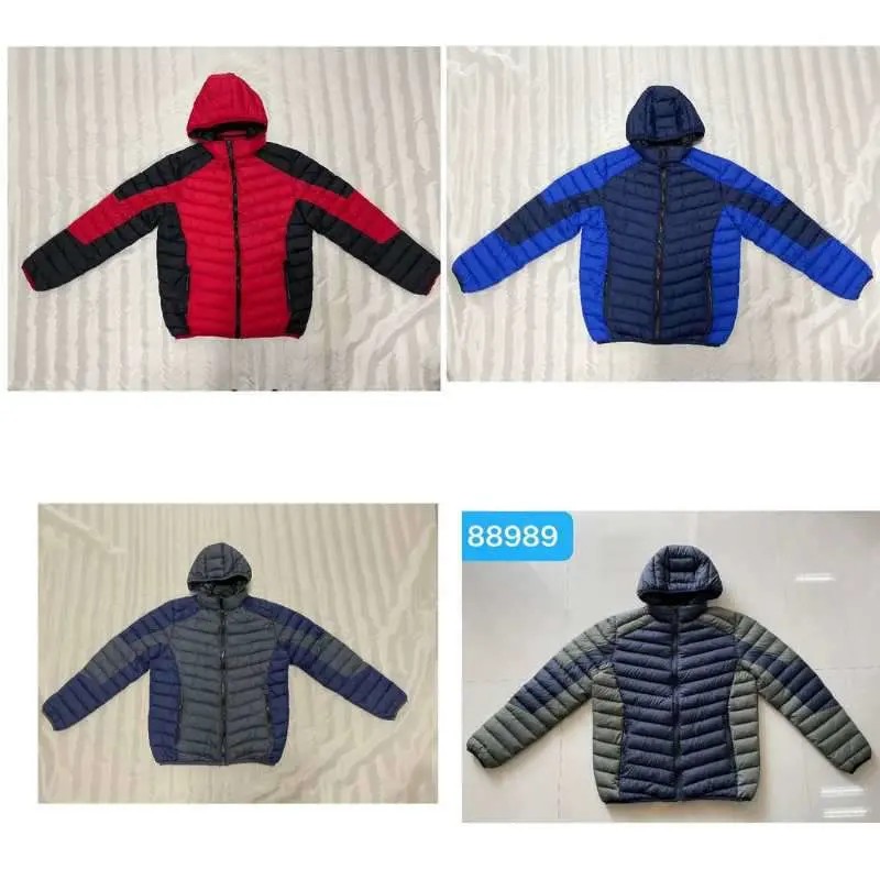 in Stock Low Price Cheap Men's Padded Jacket with Detachable Hoody Windproof