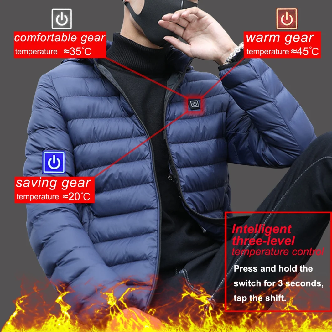 Winter Warm Lightweight Hoodie Heating Down Jacket