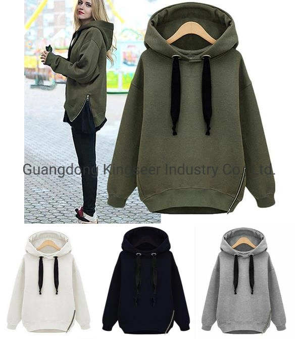 Fashion Sweatshirts Women Clothes Zipper Cotton/Polyester/Fleece Custom Wholesale Plain Hoodies