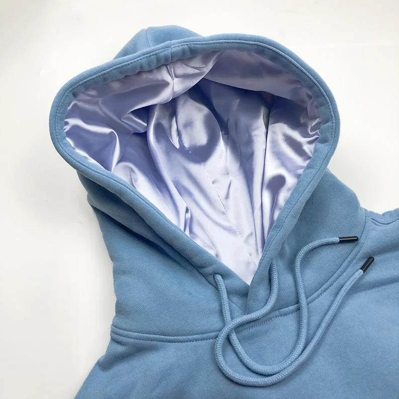 Heavyweight Fleece Silk Satin Lined Hoodie Cusstom Designer Puff Printing Hoodie for Men and Women